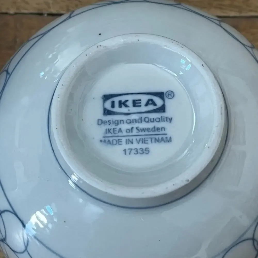 IKEA Blue Bubbles Ceramic Bowl Set of 4 4.4